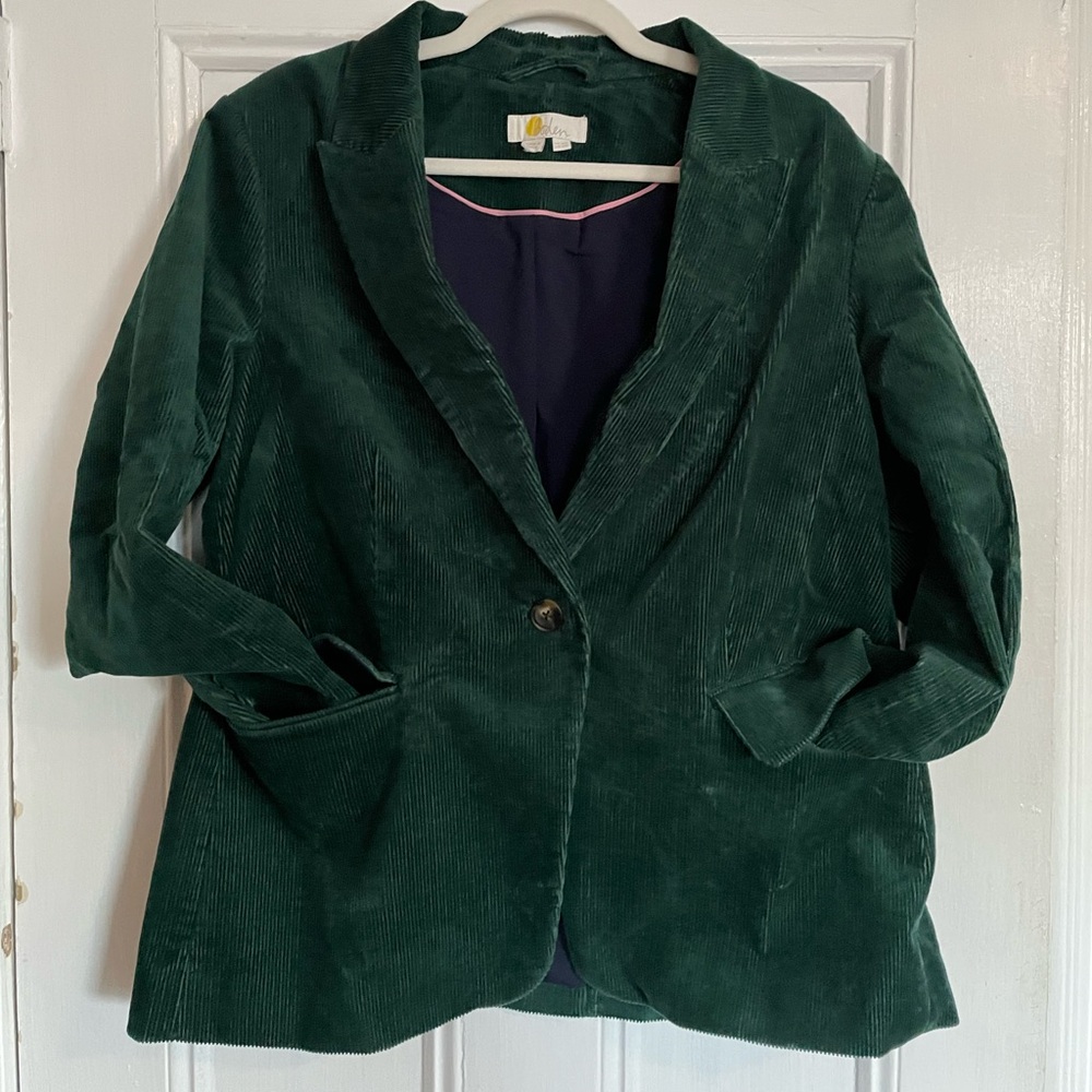 Boden green corduroy jacket size 12